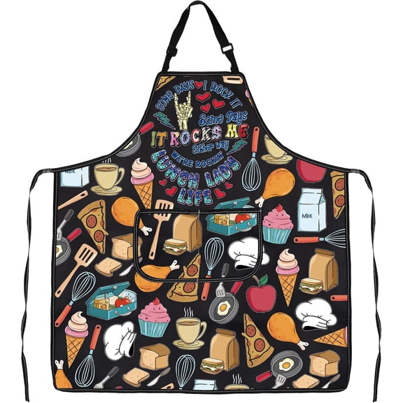 Lunch Lady Apron Lunch Lady Appreciation Gift School Cook Apron for Cafeteria Worker Chef Aprons Bibs