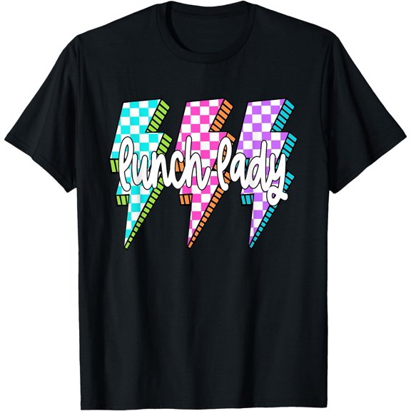 Lunch Lady Back To School Checkered First Day Of School T-Shirt