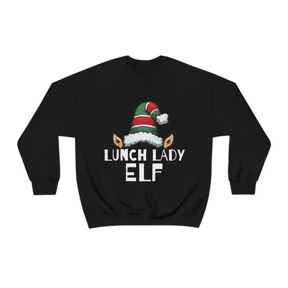 Lunch Lady Elf Unisex Sweatshirt, S-2XL Christmas Holidays Xmas Elves