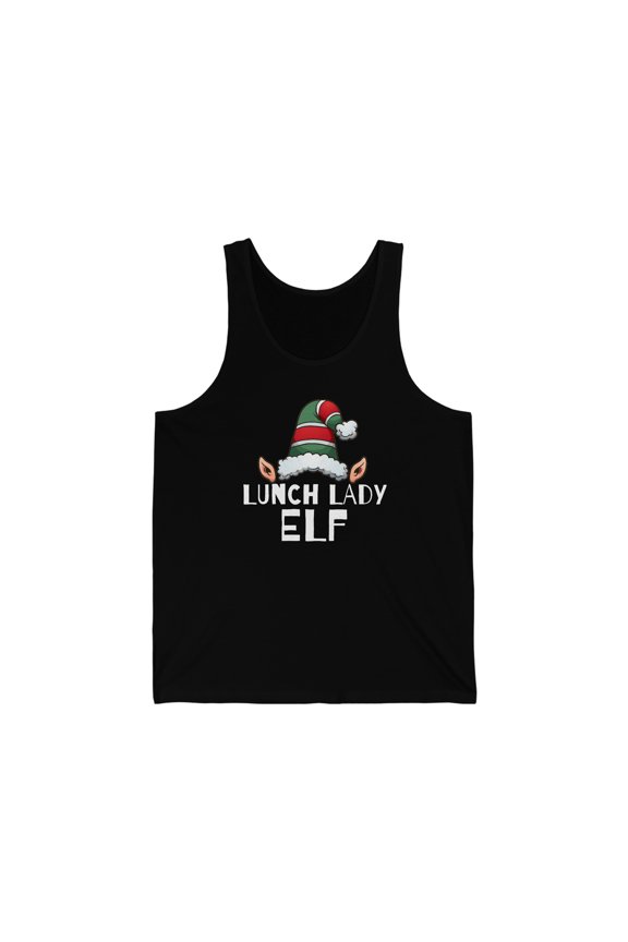 Lunch Lady Elf Unisex Tank Top, XS-2XL Christmas Holidays Xmas Elves