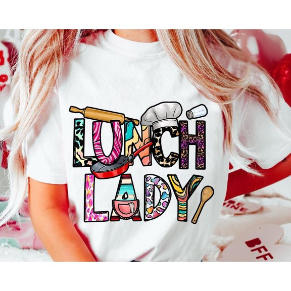 Lunch Lady Graphic Tee: Leopard Camo Kitchen Tools - School Staff Gift TSHIRT All Size S-5XL