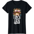 thumbnail image 1 of Lunch Lady Happy Easter Day Bunny Messy Bun Easter Eggs T-Shirt, 1 of 4