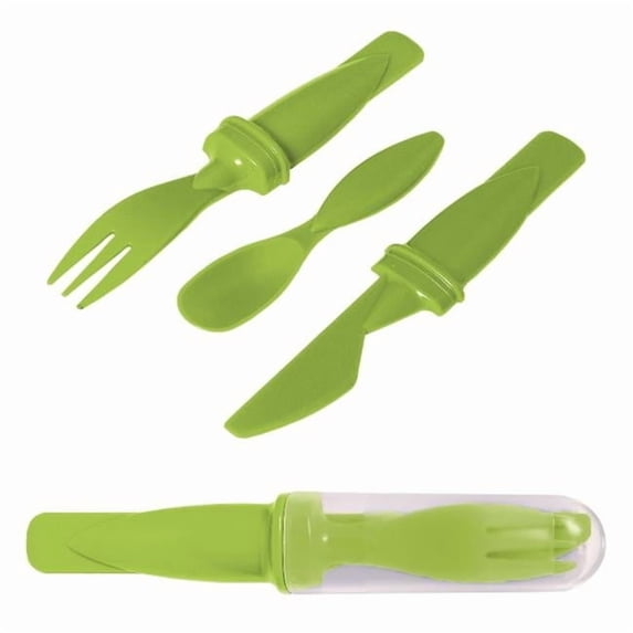 Lunch Mate Cutlery Set - Lime Green / Clear