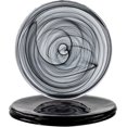 Lunch Plates, Set of 4 Black Alabaster Plates, 8.5" Plate with