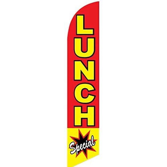 Lunch Special Feather Banner Swooper Flag - NO WIND REQUIRED - Replacement FLAG ONLY