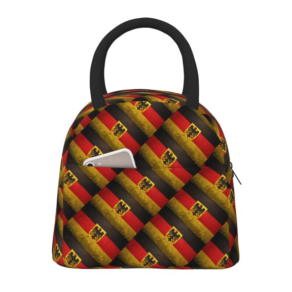 Lunch Tote Bag German Eagle Flag Trendy Lightweight Reusable Stylish Bento Box for Adult Black