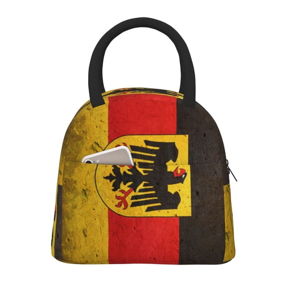 Lunch Tote Bag German Flag With The German Trendy Lightweight Reusable Stylish Bento Box for Adult Black