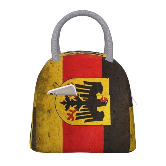 Lunch Tote Bag German Flag With The German Trendy Lightweight Reusable Stylish Bento Box for Adult Light Grey