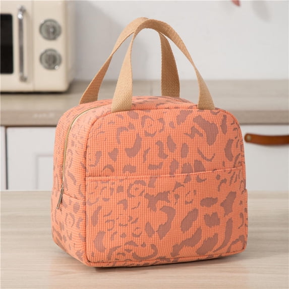 Lunch Tote Bag, Insulated Cooler Lunch Bag, Leopard Print Lunch Container, Reusable Lunch Box Tote, Portable Thermal Lunch Bag