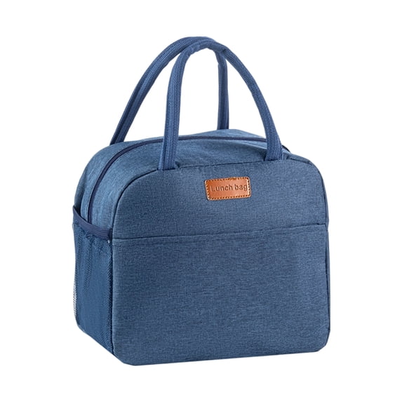 Lunch Tote Insulated Reusable Safe Adult Lunch Bag for Work Office School Picnic Navy Blue