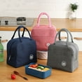 thumbnail image 1 of Lunch Tote Waterproof Reusable Insulated Lunch Bag for Women Men Cooler Lunch Box Meal Container with Side Pocket & Round Handle, Medium Capacity Easy to Carry, 1 of 7