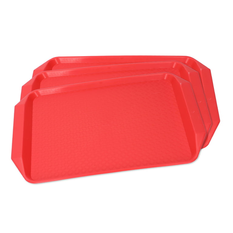 Lunch Tray 3PCS Colorful Food Tray Rectangle Thickened Binaural