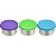 LunchBots 1.5oz Leak Proof Dips Condiment Containers - Set of 3 1.5 oz - Spill Proof in Bags and Bento Boxes - Food Grade Stainless Steel and Silicone Lids - Dishwasher Safe - Floral Set