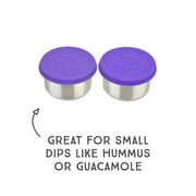 LunchBots 2.5 oz Leak Proof Dips Containers - Set of 2 (2.5 oz) - Spill Proof in Bags and Bento Boxes - Food Grade Stainless Steel with Silicone Lids - Dishwasher Safe - Purple