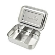 LunchBots Small Protein Packer Toddler Bento Box - Extra Small Divided Stainless Steel Snack Container - 4 Sections for 1-2oz of Nuts, Meat, Cheese, Finger Foods - Dishwasher Safe - Stainless Lid