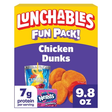 Lunchables Chicken Dunks with Capri Sun Roarin' Waters Fruit Punch and Nerds Fun Pack, 3.8 oz & 6 fl oz Package