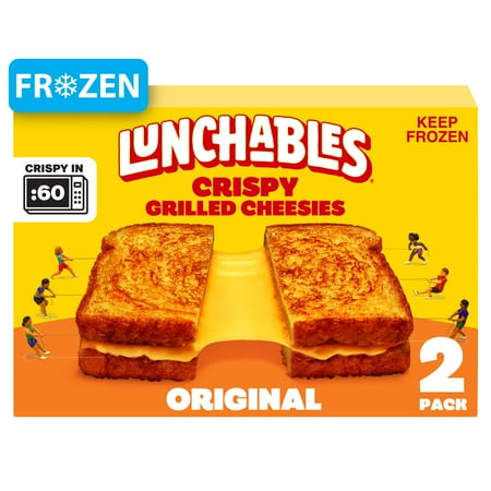 Lunchables Crispy Grilled Cheesies, Original Cheese Sandwiches, 2 Pack, 5.71 oz Box