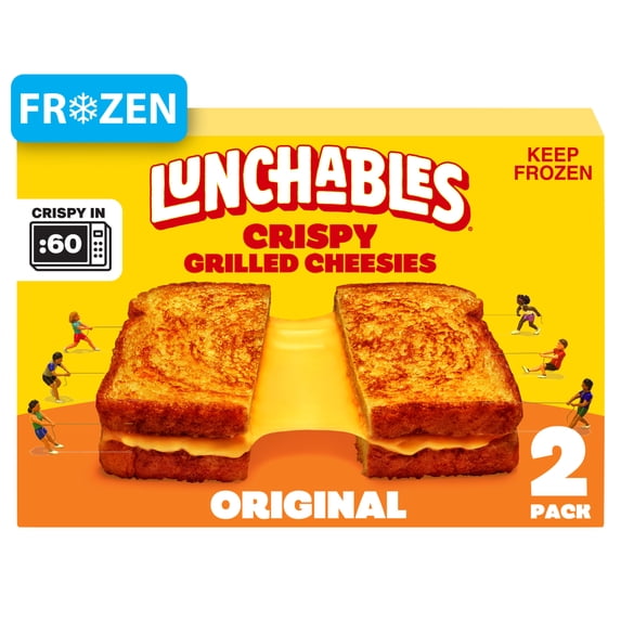 Lunchables Crispy Grilled Cheesies, Original Cheese Sandwiches, 2 Pack, 5.71 oz Box