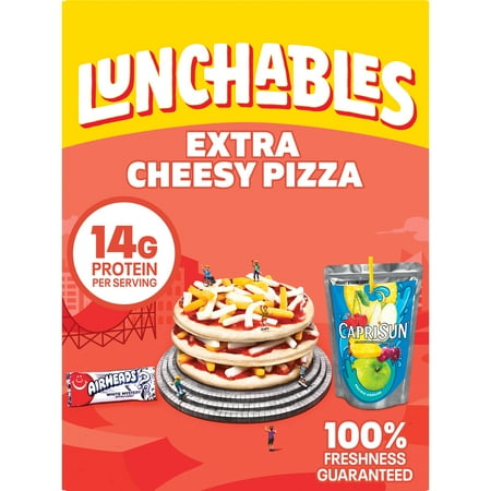 Lunchables Extra Cheese Pizza Meal Kit with Capri Sun Pacific Cooler Drink & Airheads White Mystery Candy, 10.6 oz Box