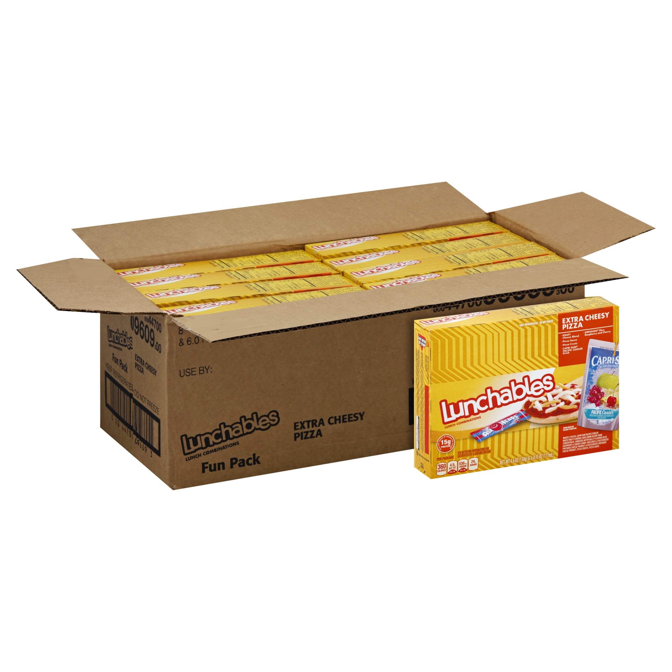 Lunchables Extra Cheesy Pizza with Airheads White Mystery Candy and Capri Sun Pacific Cooler Fun Pack, 10.6 oz Box