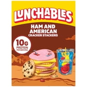Lunchables Ham & American Cheese Cracker Stackers Kids Lunch Meal Kit, 9.1 oz Box, Whole