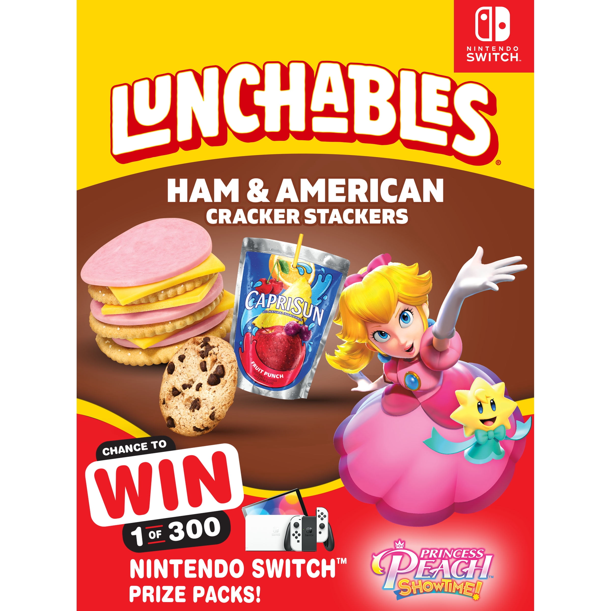 Lunchables Ham &amp; American Cheese Cracker Stackers Kids Lunch Meal Kit, 9.1 oz Box