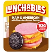 Lunchables Ham & American Cheese Cracker Stackers Kids Lunch Snack, 3.2 oz Plastic Tray