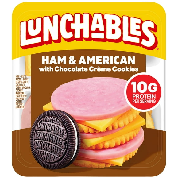 Lunchables Ham & American with Chocolate Creme Cookies, 3.2 oz Pack