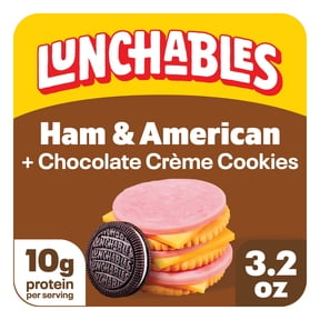 Lunchables Ham & American with Chocolate Creme Cookies, 3.2 oz Pack