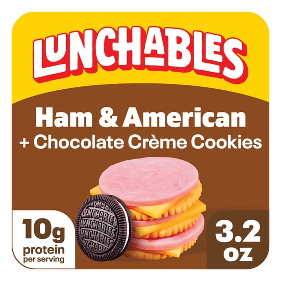 Lunchables Ham & American with Chocolate Creme Cookies, 3.2 oz Pack