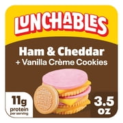 Lunchables Ham &amp; Cheddar with Vanilla Creme Cookies, 3.5 oz Pack