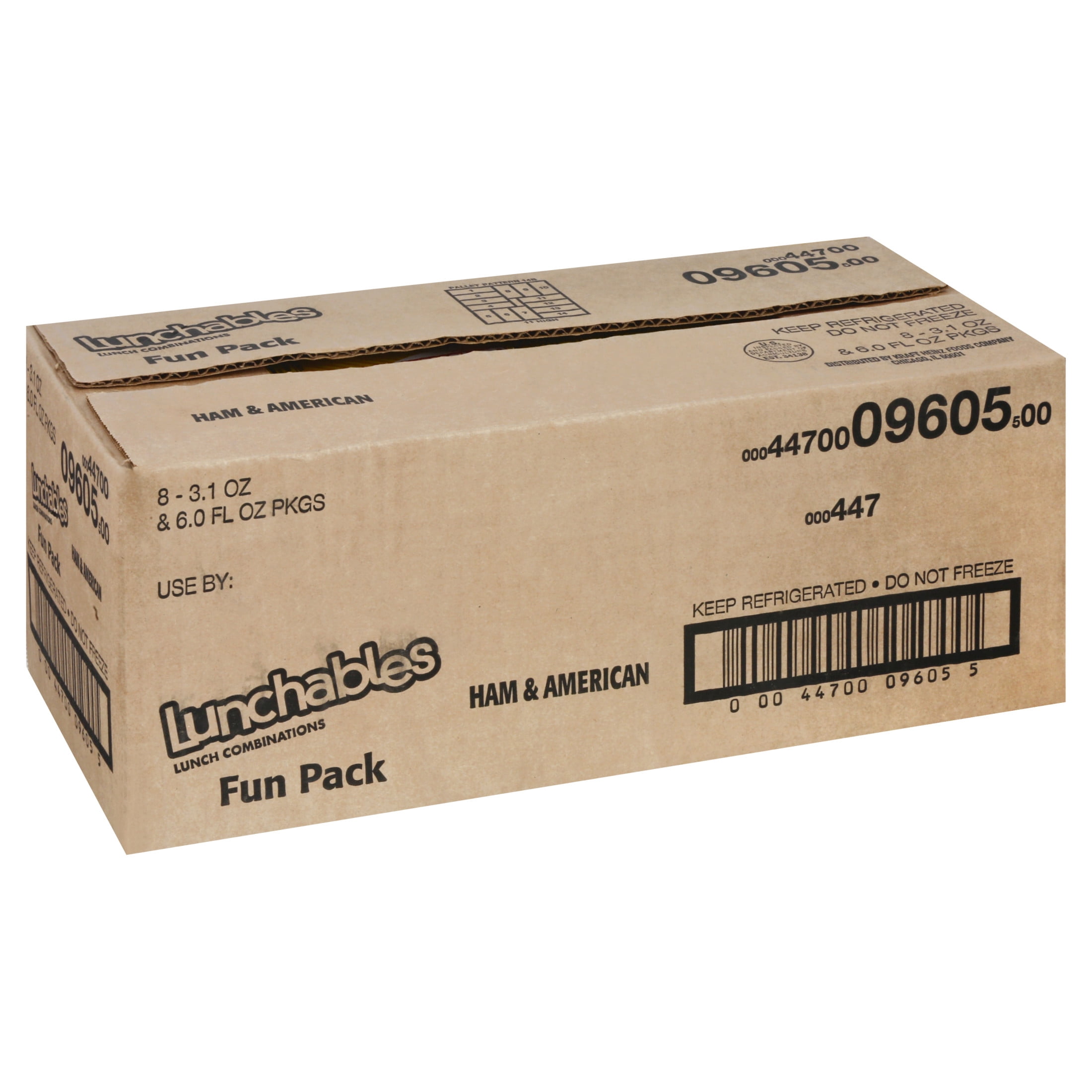 Lunchables Ham and American Cracker Stackers with Chocolate Chip Cookies and Capri Sun Fruit Punch Fun Pack, 9.1 oz Box