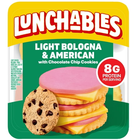 Lunchables Light Bologna & American with Chocolate Chip Cookies, 3.1 oz Pack