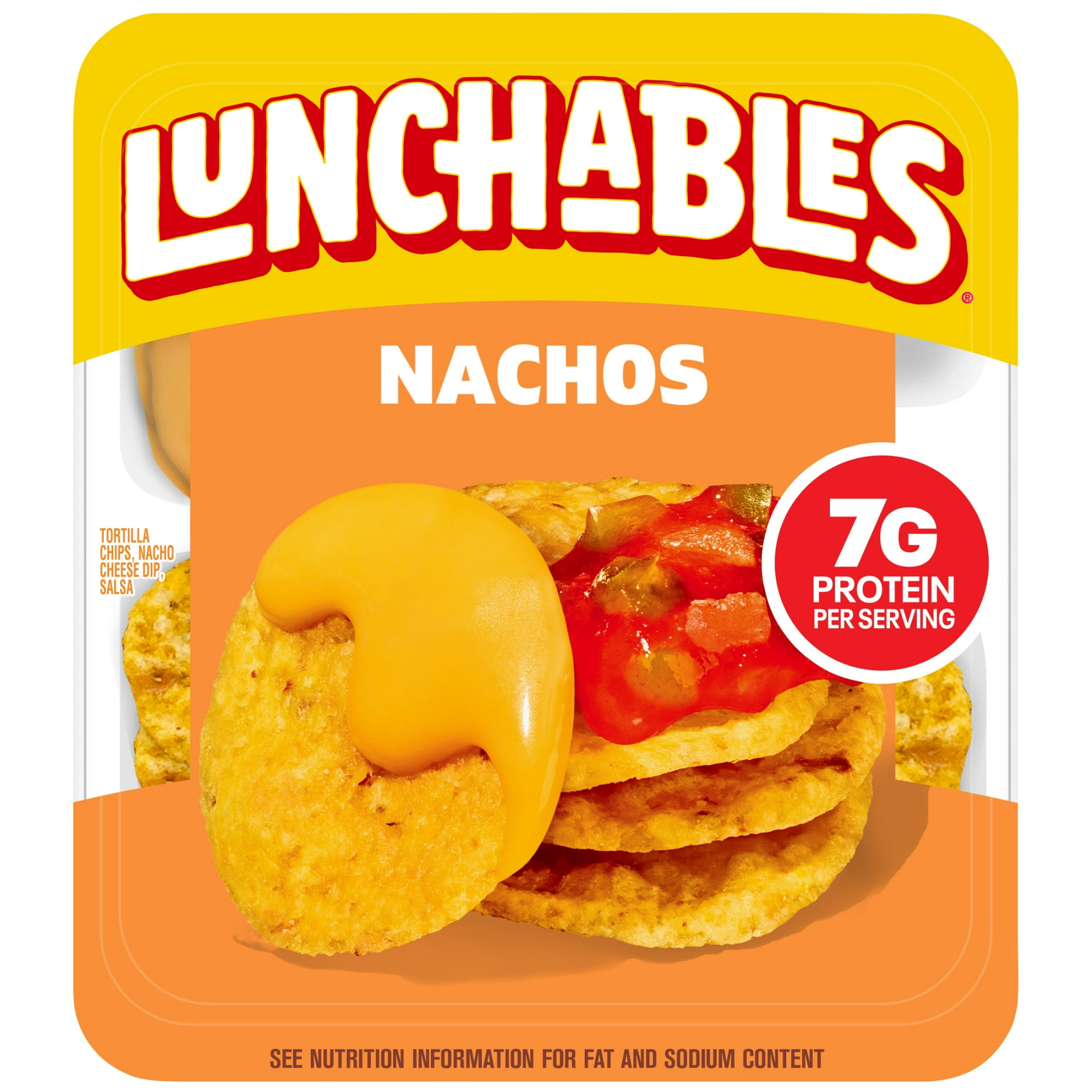Lunchables Nachos Cheese Dip & Salsa Kids Lunch Snack, 4.4 oz Tray, Refrigerated