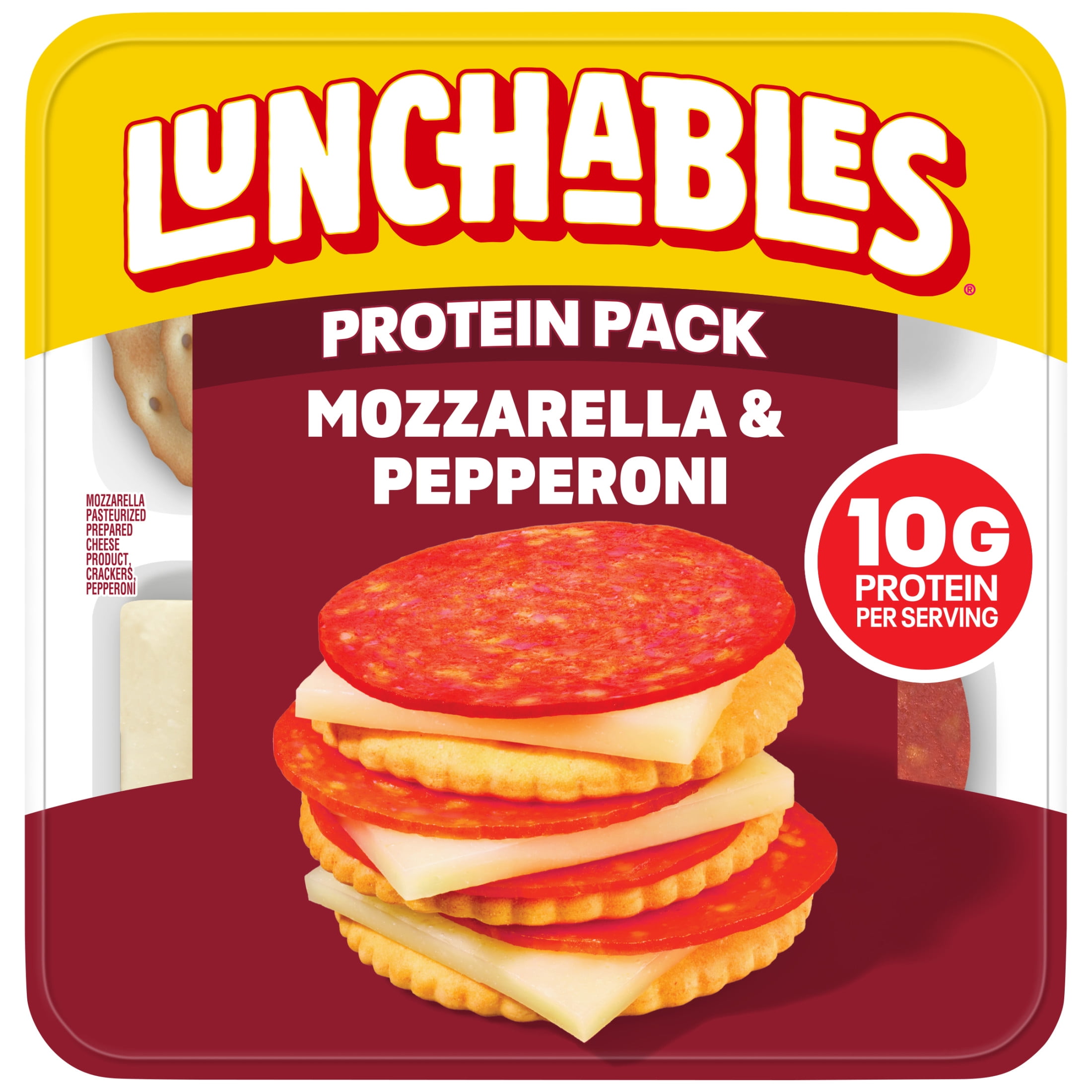 Lunchables Pepperoni and Mozzarella Cracker Stackers, 2.25 oz Tray, Refrigerated Packaged Meal