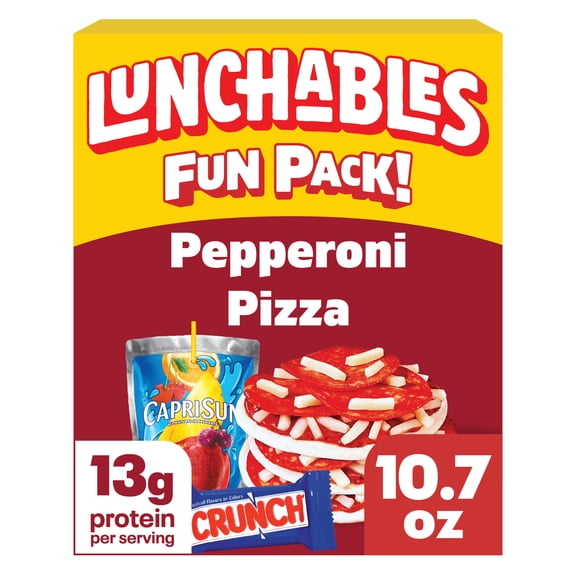 Lunchables Pepperoni Pizza with Capri Sun Fruit Punch and Crunch Bar Fun Pack, 4.7 oz & 6 fl oz Package