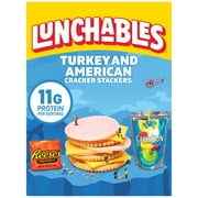 Lunchables Turkey & American Cheese Cracker Stackers Kids Lunch Meal Kit, 8.9 oz Box, Refrigerated, Whole