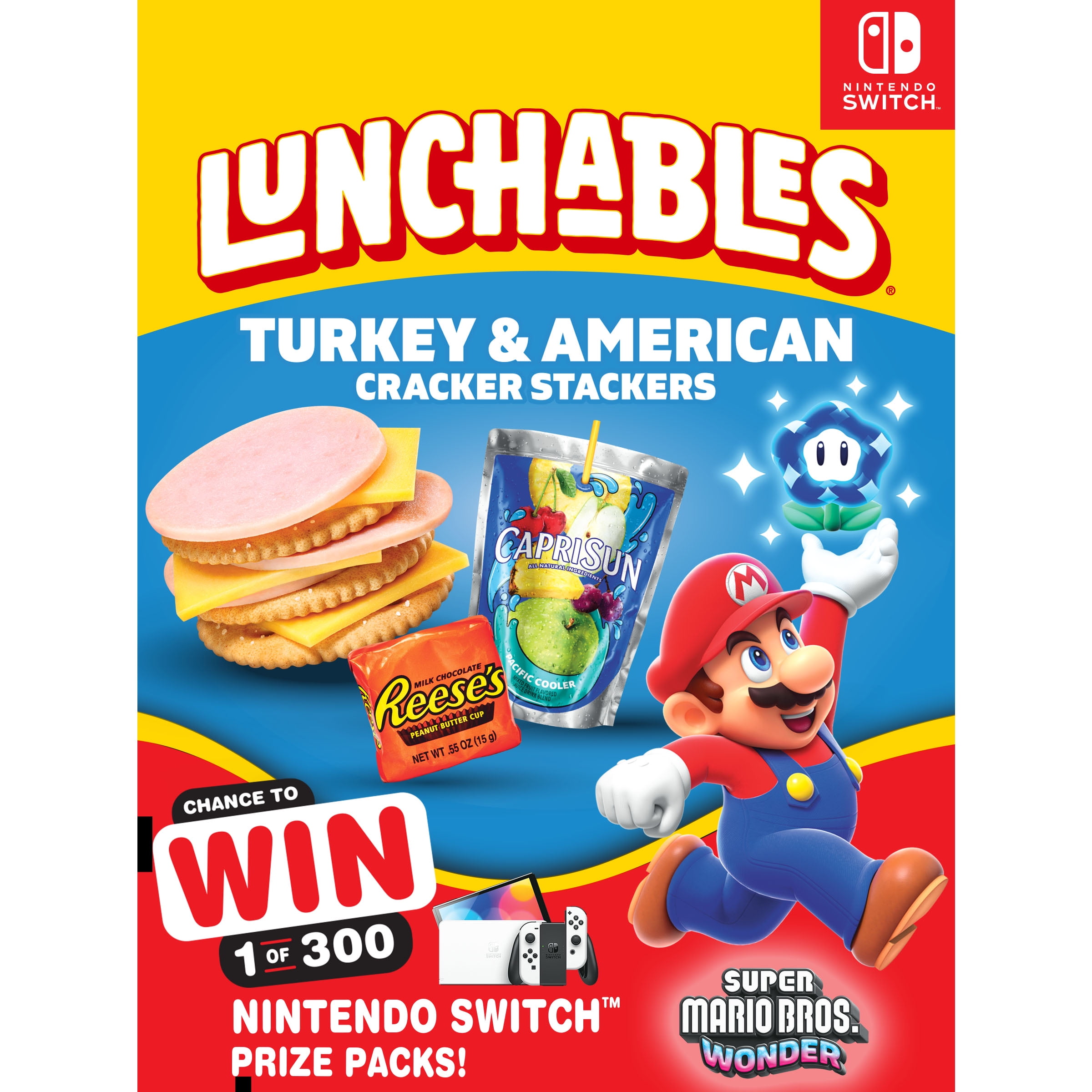 Lunchables Turkey &amp; American Cheese Cracker Stackers Kids Lunch Meal Kit, 8.9 oz Box