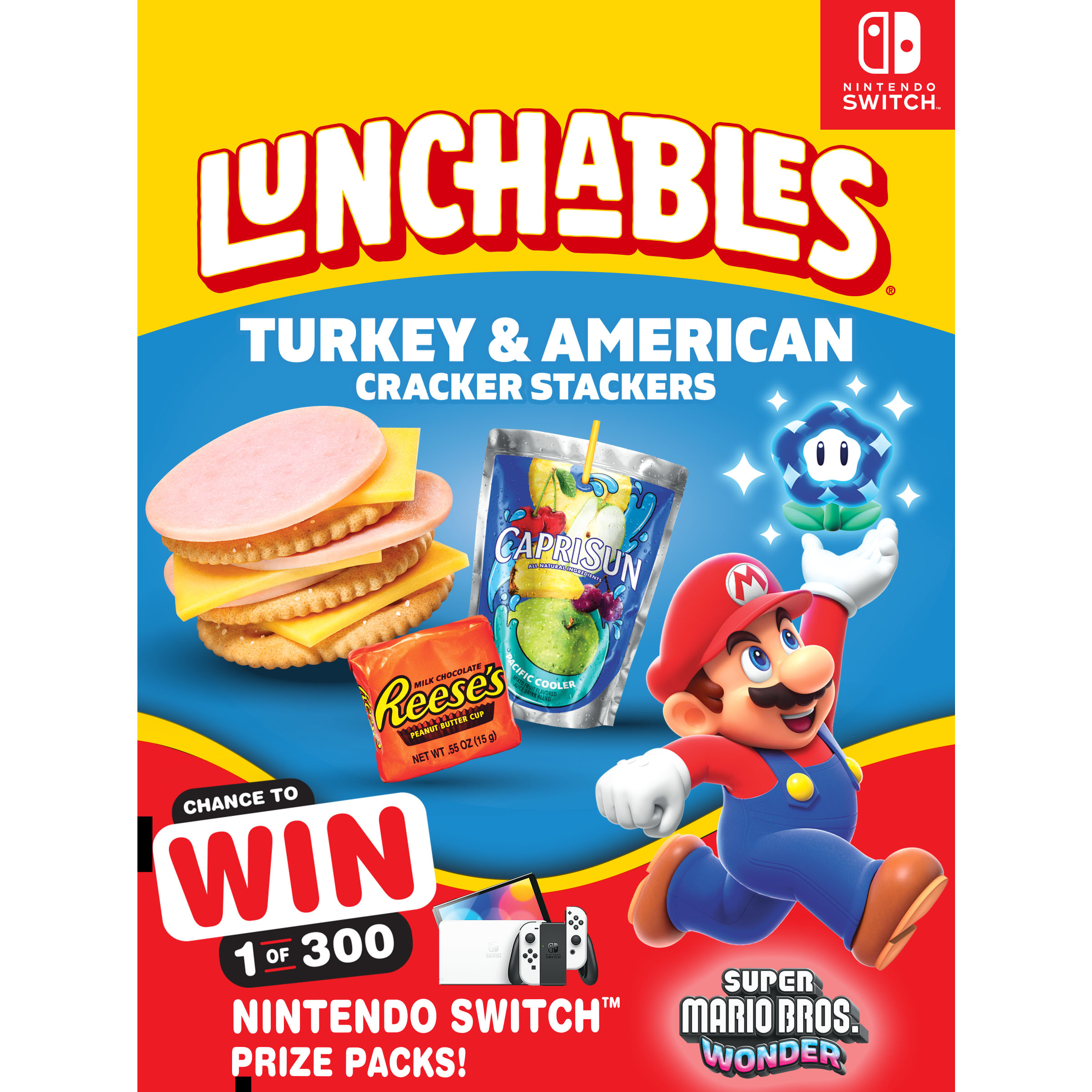 Lunchables Turkey & American Cheese Cracker Stackers Kids Lunch Meal Kit, 8.9 oz Box - image 1 of 14