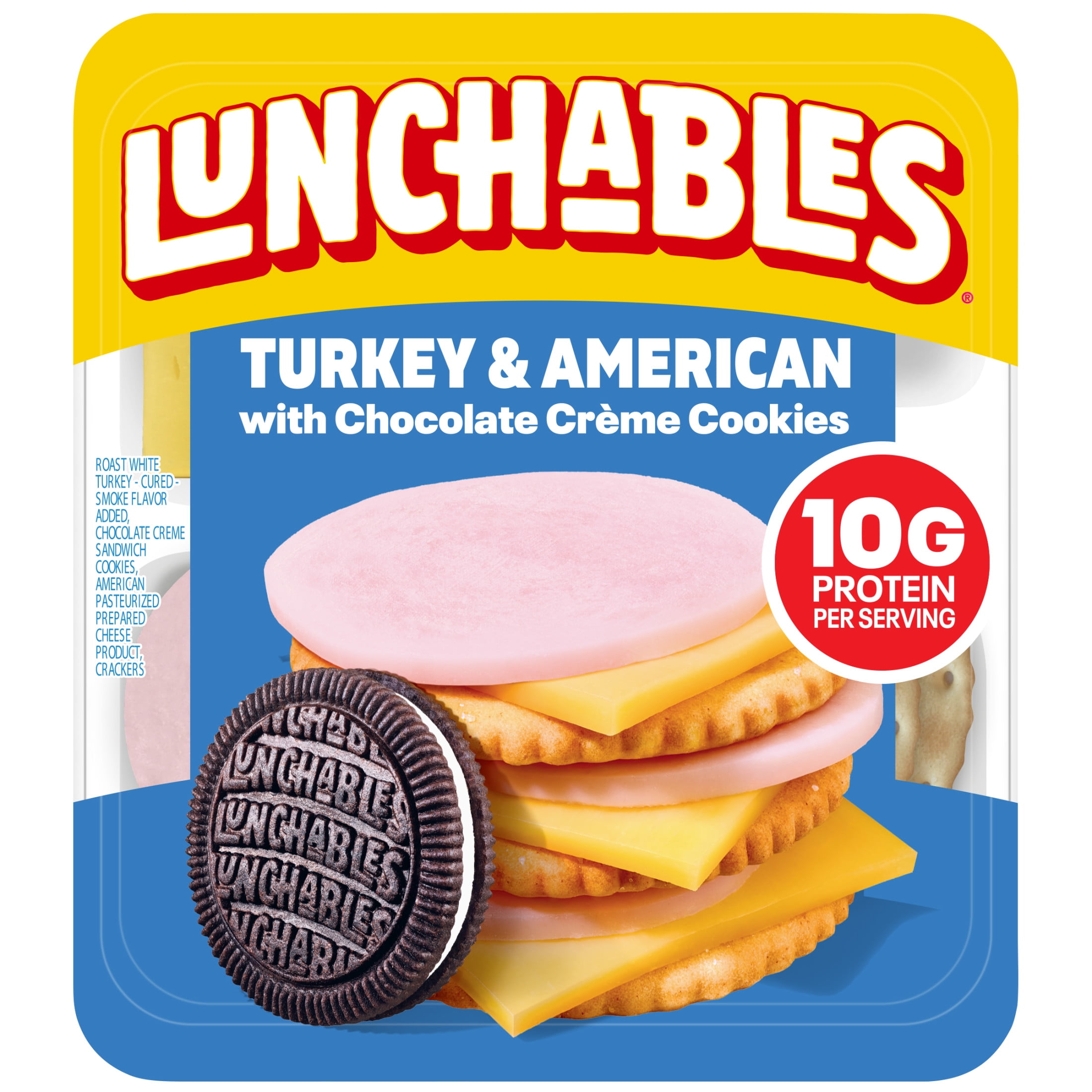 Lunchables Turkey & American Cheese Cracker Stackers Kids Lunch Snack, 3.2 oz Plastic Tray