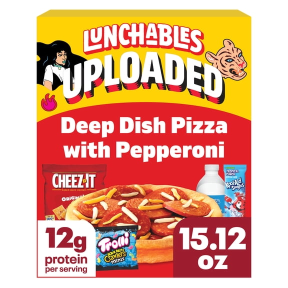 Lunchables Uploaded Deep Dish Pizza with Pepperoni Snack Kit, 15.12 oz Box