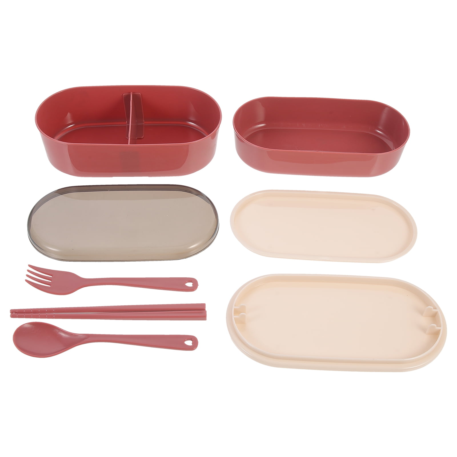 Lunchbox Heating Food Storage Container Japanese Bento Red Pp Office