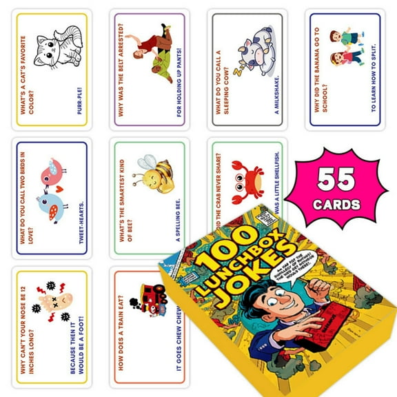 Lunchbox Jokes Cards, 100 Joke Cards for Kids, After Lunch Entertainment, Funny Joke Cards, Family Fun Games, School Lunchtime Activities, Childrens Humor Cards, Interactive Play Cards