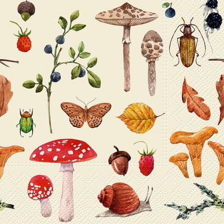 Set of 1 Luncheon Forest Botany Napkins 20 Pack
