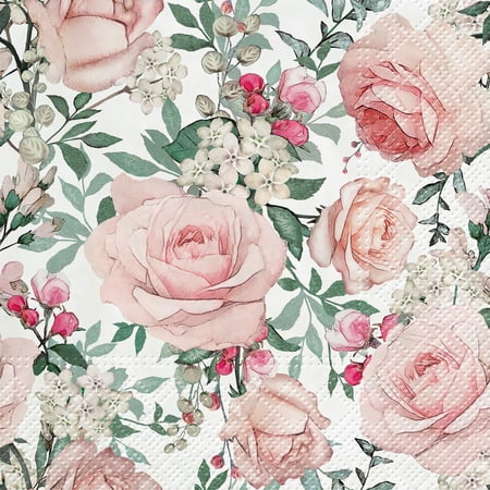 Luncheon Gorgeous Roses Napkins. 20 Pack