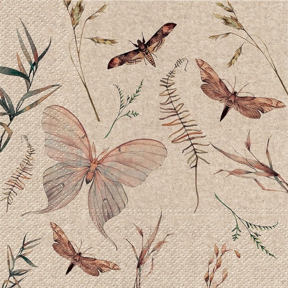 Luncheon We Care Moths Napkins. 20 Pack