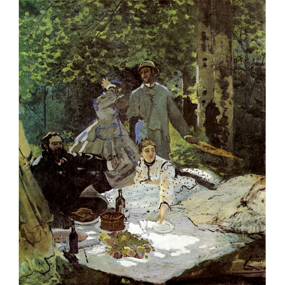 Luncheon on the Grass by Claude Monet - 12" x 18" Art Print Wall Decor