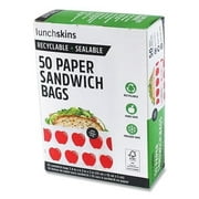 Lunchskins Paper Sandwich Bags - Sealable, Recyclable & Grease-Resistant - Disposable Snack Bags for Kids & Family - Self-Adhesive Closure for Freshness - Perfect for On-the-Go & Home Use
