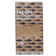Lunchskins Large Paper Lunch Sacs   50 Pack | Brown Kraft Paper Bags with Shark Print & Note Area | Eco-Friendly Lunch, Snack, and Treat Bags