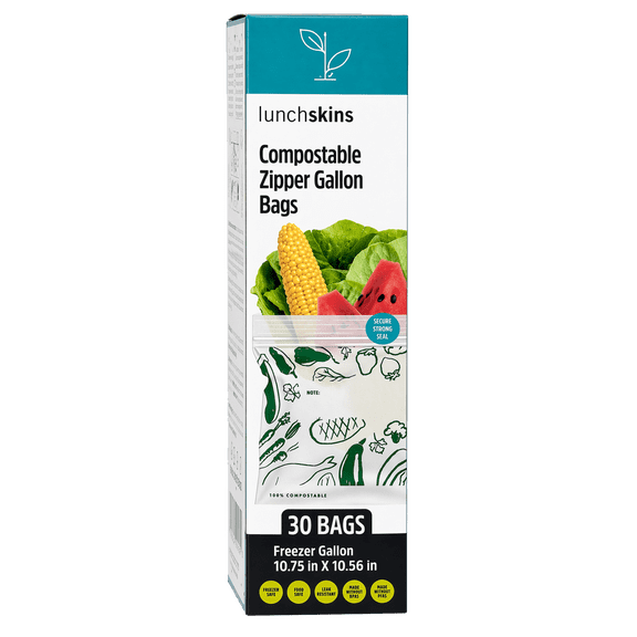 Lunchskins Ziptop Compostable Gallon Food Storage Bags